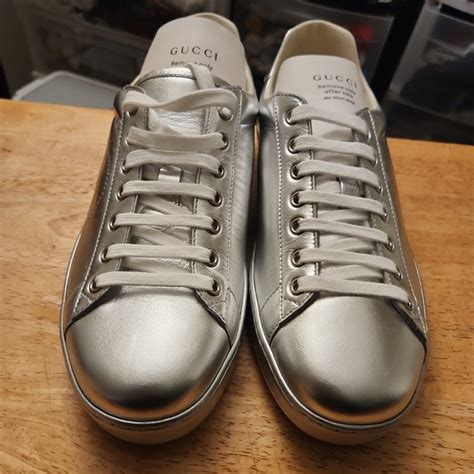 fake silver gucci sneakers|silver gucci sneakers women's.